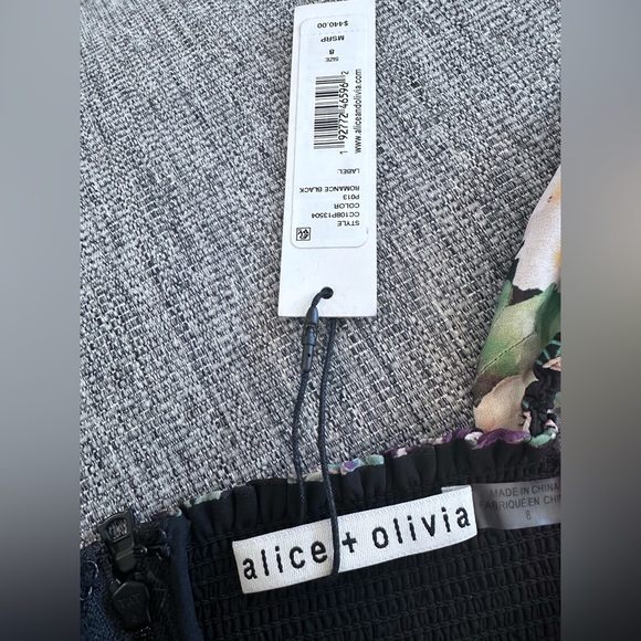 Alice & Olivia Cooper Floral Smocked Minidress 8 - Picture 8 of 8